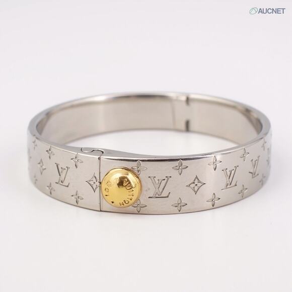 Louis Vuitton Nanogram Cuff Bracelet Silver & Gold Small - Picture 2 of 4